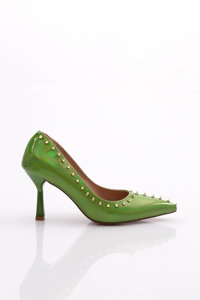 DGN Pantofi cu toc de piatră cu spini de damă Kiwi Mirror 7181021085