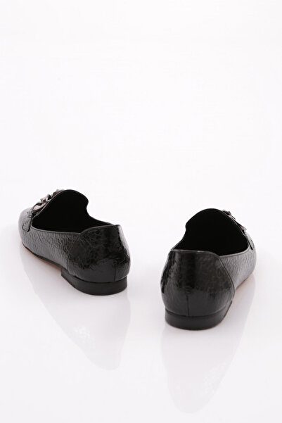 DGN Kadın Düz Burun Babet Siyah Balık Sırtı 351262621