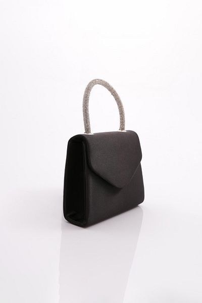 DGN Geanta de seara pentru femei din satin negru - 5473152