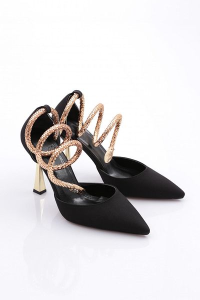 DGN Black Velvet Women's Evening Dress Shoes - 6562821
