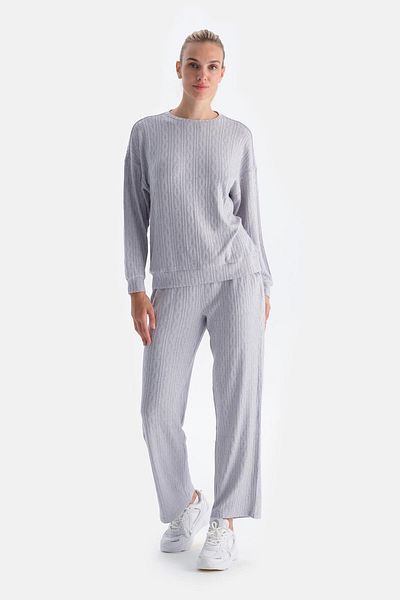 Dagi Graue Strickhose mit Details