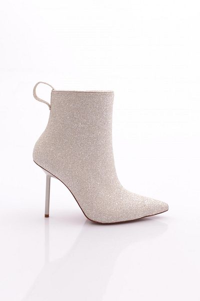 DGN Γυναικείες μπότες με τακούνι White Glitter - 91293557