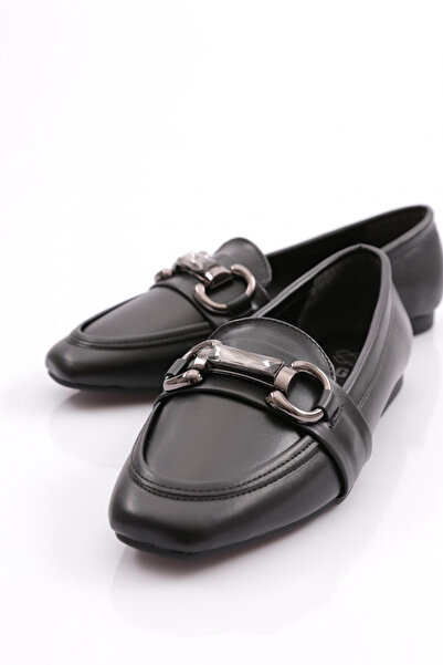 DGN Kadın Loafer Ayakkabı Siyah 61382534