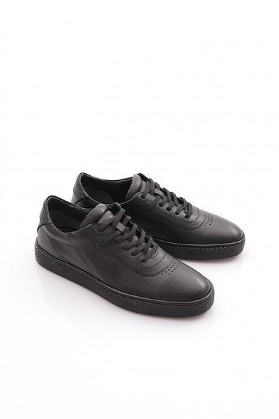 DGN Ανδρικά παπούτσια Sneaker Γνήσιο Δερμάτινο Μαύρο 9121415