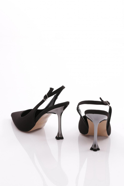 DGN Rochie de seara din nubuc negru Pantofi cu toc cu spatele deschis - 7848535