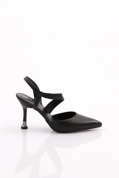 DGN Pantofi cu toc înalt pentru femei cu toc subțire, negri 6133534