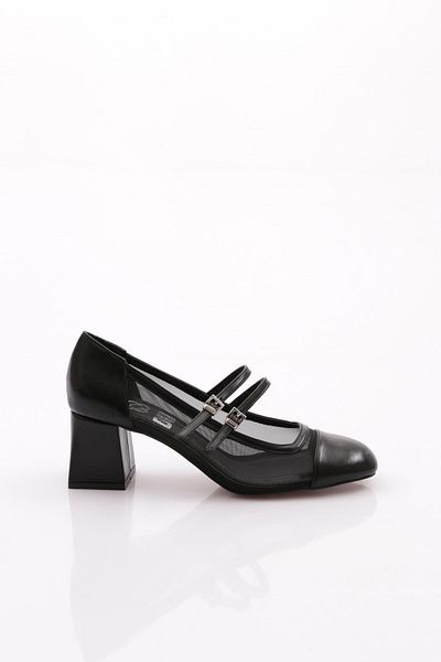 DGN 6805 Pantofi cu toc pentru femei cu dungi duble