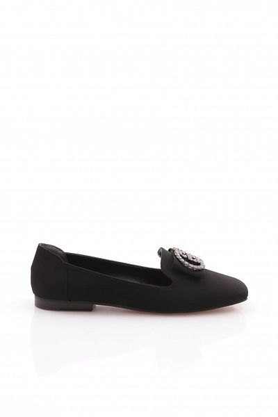 DGN Women's Buckled Ballerinas Black Nubuck 211762621