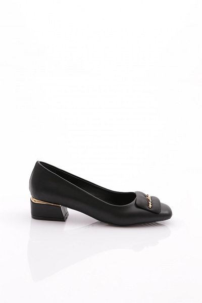 DGN Women's 4886 Model - Square Buckle Heeled Shoes