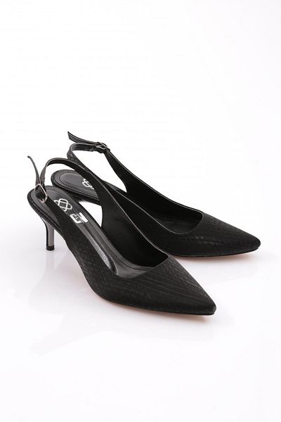 DGN Tocuri înalte pentru femei importate negre - spate deschis 61153564