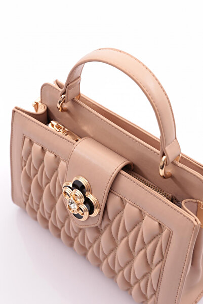 DGN Women's Floral Emblem Shoulder and Shoulder Bag Nude 21153722