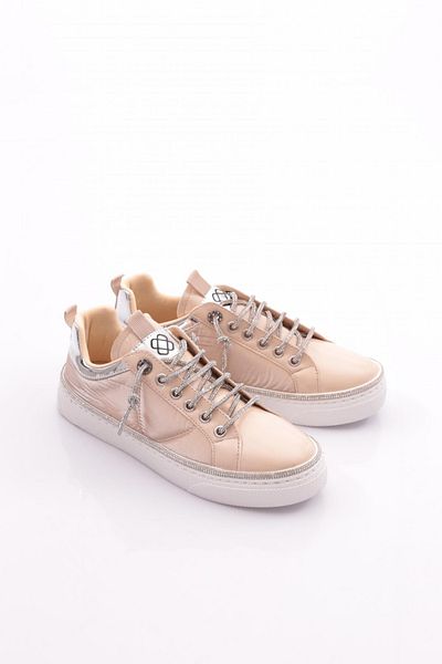 DGN Adidași din piele lacuită bej - cu model de frânghie de piatră, femei, 35882682