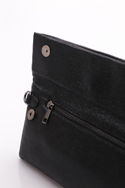 DGN Kadın Üstü Taşlı Omuz Ve Kol Çantası Siyah Simli 21143722