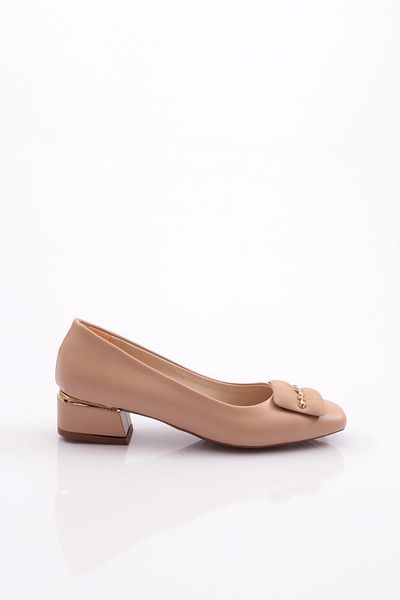 DGN Pantofi cu toc cu cataramă pătrată de damă Nud 59972534