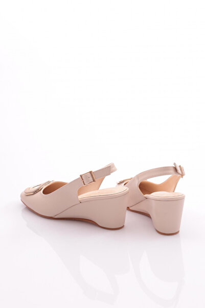 DGN Women's Back Tie Wedge Heeled Shoes Ecru 354493539