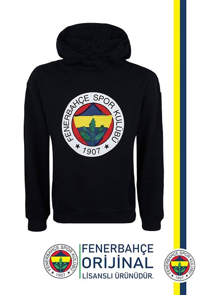 Fenerbahçe Γνήσιο μπλουζάκι με λογότυπο Navy Blue Hoodie