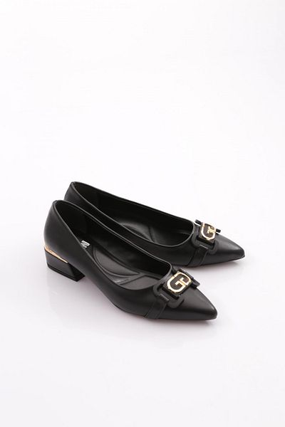 DGN Women's Heeled Shoes with Black Metal Accessories - 79582534