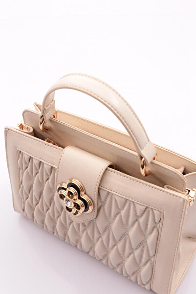 DGN Γυναικεία λουλούδια κεντημένη τσάντα ώμου και ώμου Μπεζ 21153722