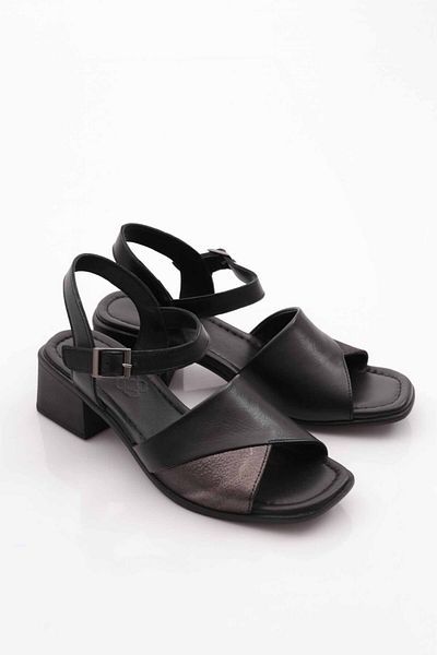 DGN Sandale negre pentru femei din piele naturală - 101135108