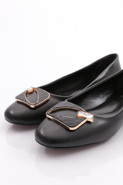 DGN Kadın Tokalı Babet Siyah 29952534