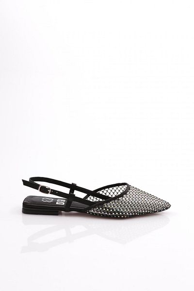 DGN 6015 Model Women's Pointed Toe Back Tie Ballerinas