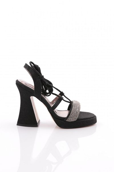 DGN Pantofi de seara cu toc gros de dama cu imprimeu negru 41223564