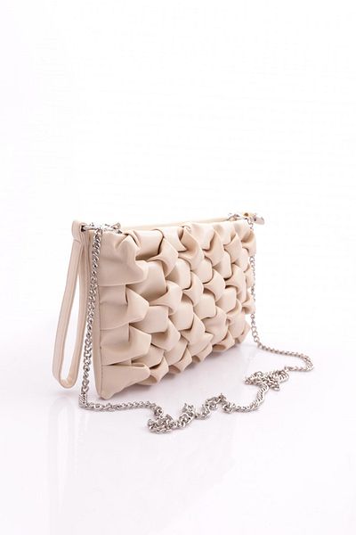 DGN Women's Knot Patterned Shoulder and Shoulder Bag Cream 21123722