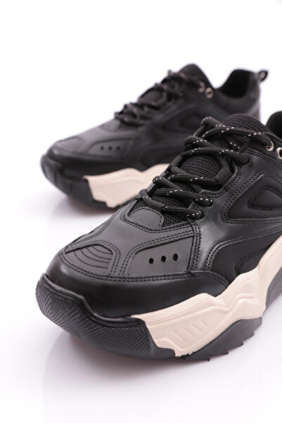 DGN Kadın Bağcıklı Sneaker Ayakkabı Siyah 762293138