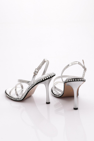 DGN 2432 Pantofi de seară cu toc și curea din spate pentru femei