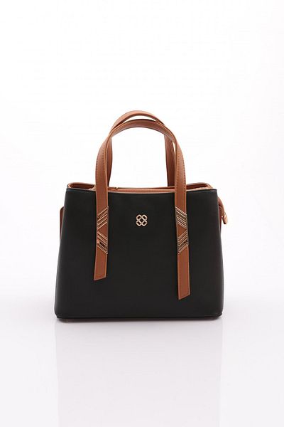 DGN Women's Zipper Bag Black Tan 6583434