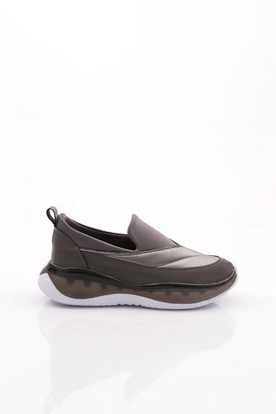 DGN Pantofi sport de damă cu dungi din mătase gri - 26435105