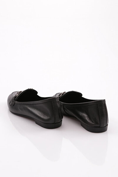 DGN Kadın Metal Aksesuarlı Babet Siyah 351610183