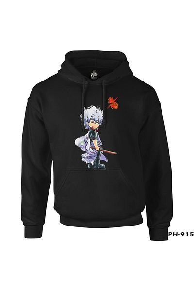 Lord T-Shirt Gintama Gintoki Black Men's Hooded Zipperless Jacket