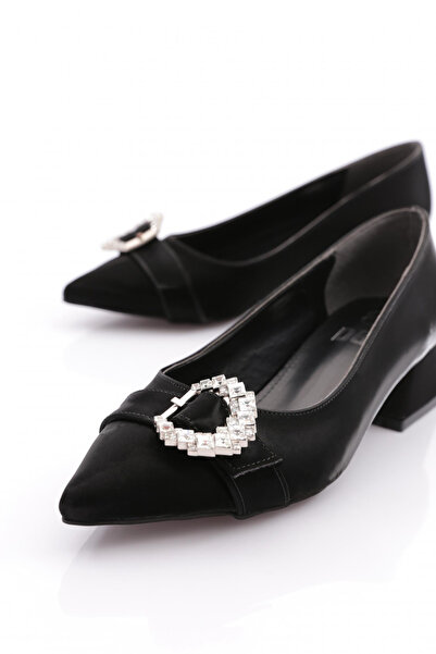DGN Чорні шовкові жіночі туфлі на підборах - 2623641021232322