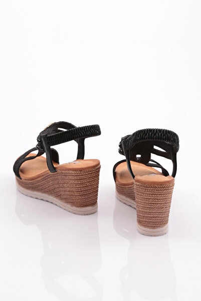 DGN Women's Black Straw Sandals - 21542328