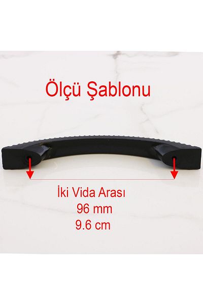 Badem10 (PLASTIC HARD) Model zimțat 96 mm Mobilier negru Sertar de bucătărie Dulap dulap Mâner Mâner