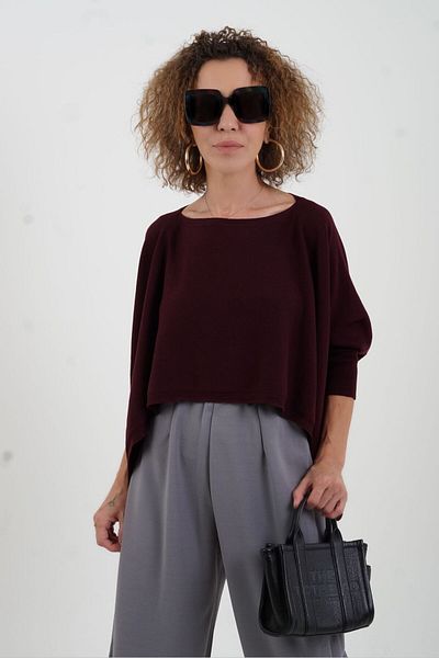Zelish My Sister Poncho Tricotaj Roșu Claret