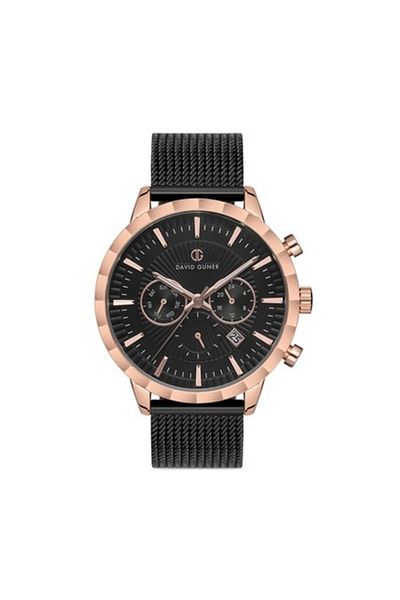 DAVID GUNER Rose Black Coated Black Dial Men's Wristwatch Dg-8022Gc-R2