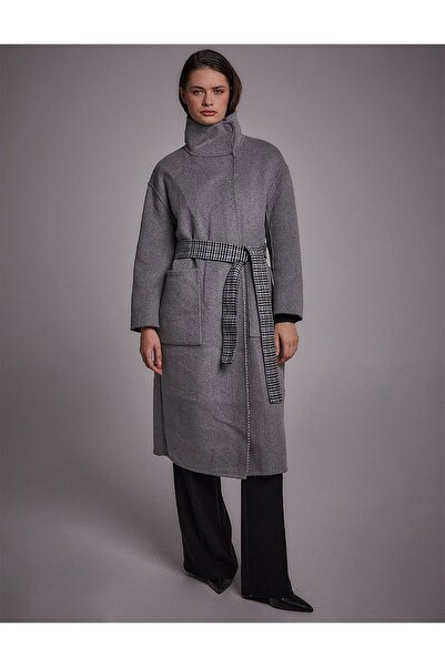 Kayra Premium Wool Double Sided Coat Gray