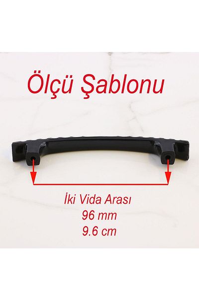 Badem10 (PLASTIC HARD) Ihlara Model 96 Mm Mobilier Negru Sertar Bucătărie Dulap Mâner Dulap Mâner Mâner