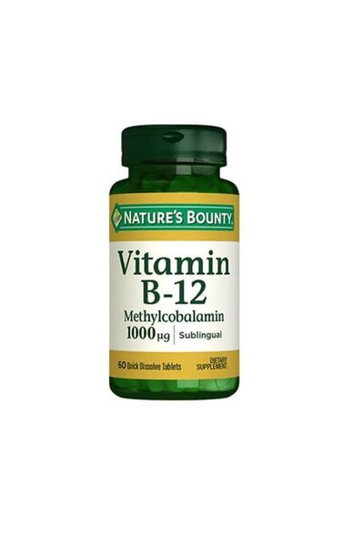Nature's Bounty Vitamin B12 (Methylcobalamin) 1000 Mcg 60 Sublingual Tablets