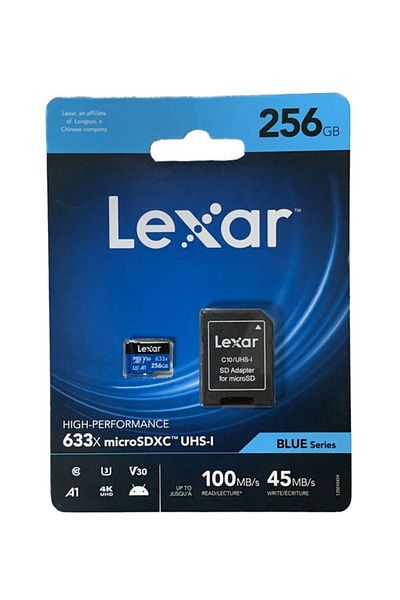 Lexar Microsdxc Class 10 Uhs-I Adapter - 633X 256 Gb Memory Card, for Drone Cameras