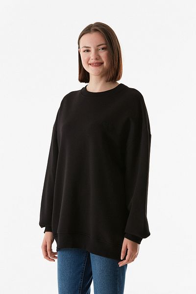 Fulla Moda Суитшърт с бродерия с двойно сърце