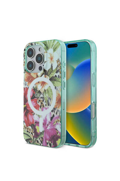 Guess iPhone 16 Pro Max Uyumlu Kılıf Guess  Lisanslı Magsafe Özellik IML Bask...