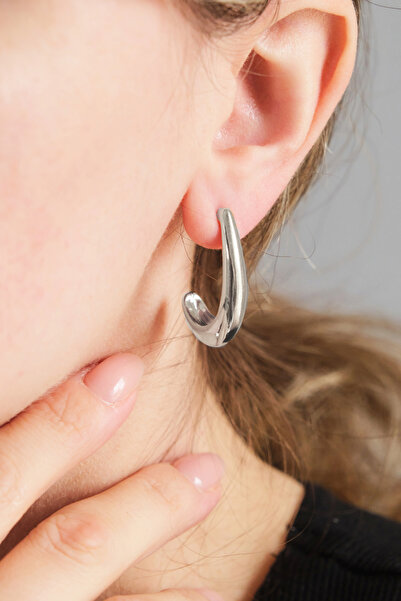 Silver Shiny Moon Earrings