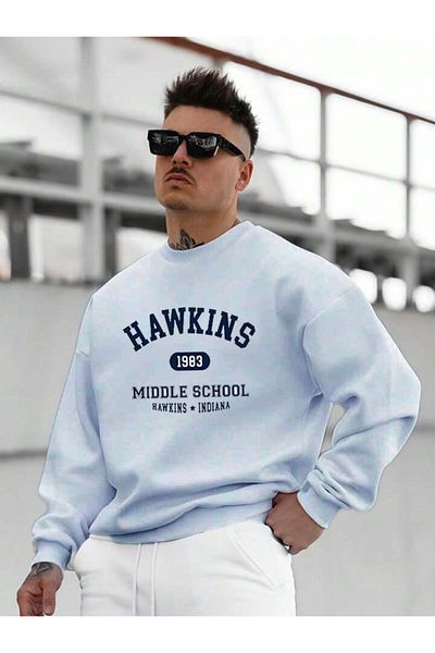 FAVORİST Hanorac oversize cu gât crew HAWKINS