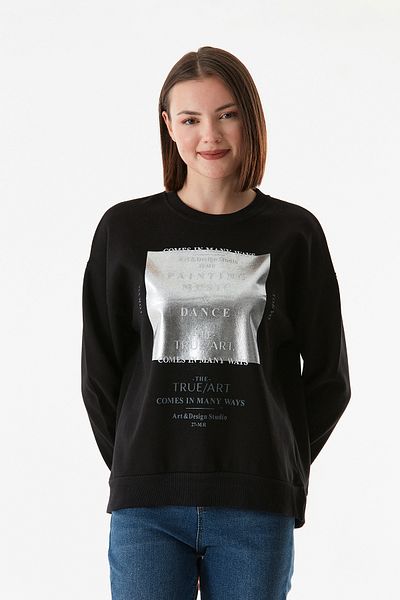 Fulla Moda Mikina s potiskem Crew Neck