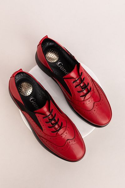 Gondol Pantofi confortabili din piele naturală cu talpă anatomică Elnr.3803 Roșu