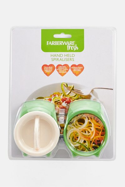 Farberware 2 Pieces Fresh Hand-held Spiralizers, Green