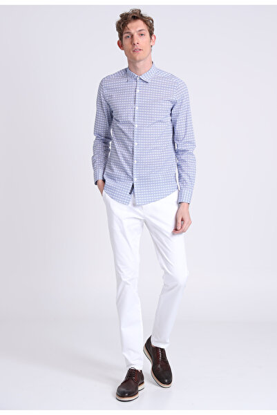 Lufian Seı Erkek Smart Gömlek Slim Fit Sax